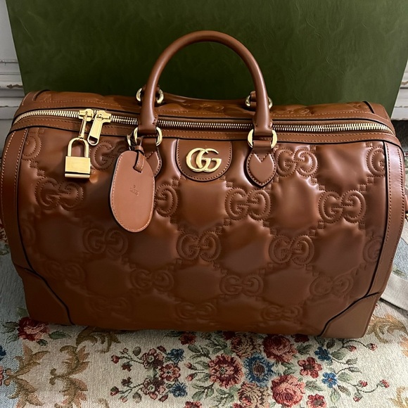 Gucci Handbags - Large leather Gucci travel duffle bag
